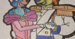 Colorful illustration of a prince and princess from "The Little Mer-Heeler" 2029, depicting their joyful dance together.