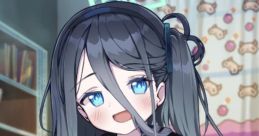 Anime character with blue eyes making a heart gesture, showcasing Tendou Arisu’s playful and charming personality.