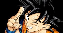 Goku flashes a peace sign, showcasing his iconic orange and blue outfit, embodying strength and determination in Latam culture.