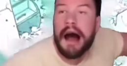 A man with a beard excitedly reacting against a vibrant, abstract background, showcasing energy and enthusiasm for Idk_Skyler.