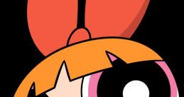 Blossom from the PPGs reboot (2016) with her signature pink dress and red bow, showcasing her confident smile and big eyes.