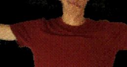 NULL from Baldi's Basics Classic Remastered stands with arms outstretched, showcasing a distinctive red shirt against a dark background.