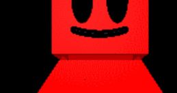 Bright red character with a blocky design and a smiling face, inspired by Nicec00Lkidd and Foxo Fun Schoolhouse.