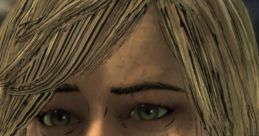 Close-up of Violet from The Walking Dead, showcasing her determined expression and distinctive blonde hair.