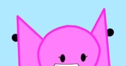Bow from Inanimate Insanity smiling cheerfully, showcasing her pink color and playful design against a light blue background.