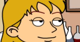Cartoon character with blonde hair, wearing a black shirt, in a lab setting, representing Giant Emma Jr. in a playful context.