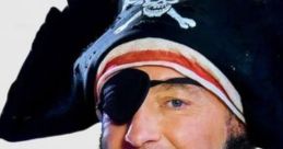 Patchy the Pirate, portrayed by Tom Kenny, smiles in a classic pirate outfit with a black hat and eye patch.