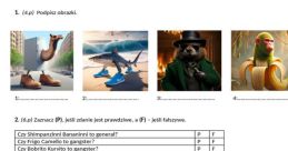 Humorous illustrations for Italian Brainrot quiz featuring quirky animal characters and playful scenarios.