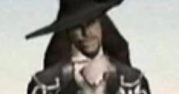 Mr. Kelley in a black cowboy outfit and wide-brimmed hat, stands confidently against a dusty Western backdrop.