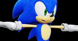 Sonic the Hedgehog poses confidently, showcasing vibrant blue fur and iconic red shoes from the game Sonic Frontiers.