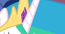 Funny Celestia grinning with a playful quote, "I just farted," showcasing humor from the beloved character.