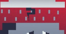 Pixel art character with gray tones, showcasing a Donkey font style, set against a vibrant red background with rain.