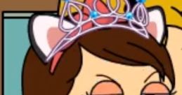Gianna, Adrianna's sister, playful with cat-ear tiara, showcasing a fun and vibrant character from animated series.