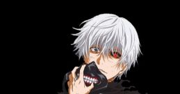 Kaneki from Tokyo Ghoul, exhibiting strength and mystery, holding a mask, a powerful representation of duality and conflict.