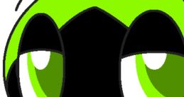 Cartoon character with green hair and big eyes, smiling playfully, embodying the personality of Macintalk Voice Fred.