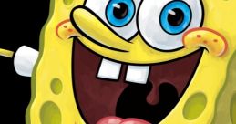 Cheerful SpongeBob SquarePants character with big eyes, wide smile, and a red tie, radiating happiness and fun.