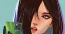Viper from Valorant showcasing her troll voice with a stylish phone pose, highlighting her unique, confident character design.