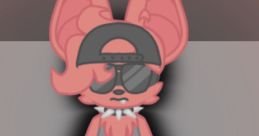 Stylish cartoon character with pink fur, oversized ears, sunglasses, and casual attire, embodying the Meaty Petey style.