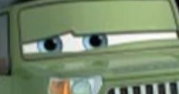 Sir Miles Axlerod, a green vehicle character from Cars, showcases a confident expression and sleek design.