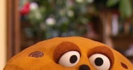 Mr. Crumb from The Furchester Hotel, a cheerful cookie character with chocolate chips, brings fun to the kids’ show.