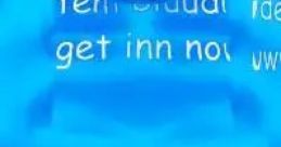 Bluudud character in vibrant blue attire featuring text promoting engagement. Colorful Roblox gaming aesthetic.