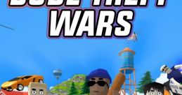 Characters from Dude Theft Wars showcase vibrant settings and action-packed gameplay, highlighting soundtrack and sound effects.