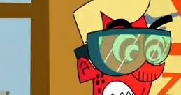 Angry character wearing goggles, expressing frustration in a playful cartoon style, embodying the "Angry Hugh Test" concept.