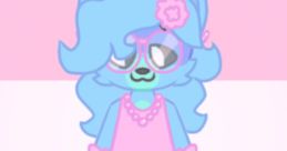 Cute pastel character with blue fur, pink dress, and playful accessories, embodying the Creamy Dreamy aesthetic.