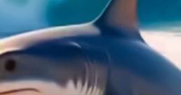 Cool shark wearing blue Nike shoes on a beach, embodying a playful and trendy vibe for Sde And I.