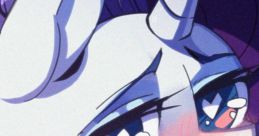 Blushing unicorn girl with heavy breathing expression, eyes wide with emotion, evoking a sense of intrigue and charm.