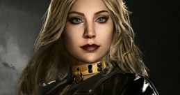 Black Canary (Dinah Laurel Lance) in sleek leather attire, showcasing her fierce persona from Injustice 2.
