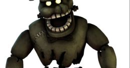 Dreadbear character with glowing eyes and a sinister grin, showcasing a worn and rugged robotic design.