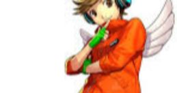 P3D Ken Amada striking a playful pose, wearing headphones, vibrant attire, and angelic wings. Iconic gaming character.