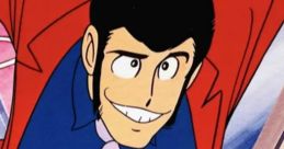 Lupin The 3rd character in a red jacket, showcasing playful charm and excitement, iconic voice lines capture his mischievous spirit.
