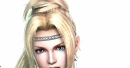 Rachel from DOA5 with striking blue eyes, sporting a stylish black outfit, exudes confidence and strength.