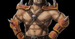 Shao Kahn from Mortal Kombat 9, showcasing his intimidating armored warrior appearance with skull motifs.