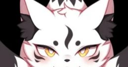 Cute illustration of a fluffy white character with striking yellow eyes, showcasing vibrant anime-style features and charm.