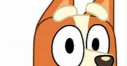 Cheerful orange dog character with big eyes, representing fun and playfulness in a family-friendly setting. Perfect for Bingo fans.