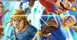 Epic showdown of iconic characters in Super Smash Bros Ultimate, featuring Link, Mario, and more in vibrant action.
