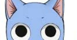 Happy character with blue fur, big eyes, and a playful smile, waving cheerfully, representing joy in Edens Zero.