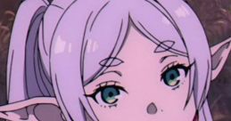 Character with pale hair and pointed ears gazing thoughtfully, embodying the enchanting essence of the "Frieren" series.