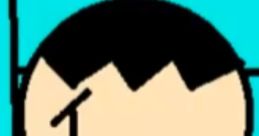 Cartoon character with a worried expression wearing a blue shirt with a yellow design, representing Teni19's unique style.