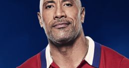 Dwayne Johnson poses confidently in a red polo shirt, promoting his role as narrator in "It's Baby Big Mouth.