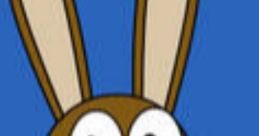 Cute brown cartoon rabbit character with big ears, smiling against a blue background, representing Fingo from Mushy-Mush.