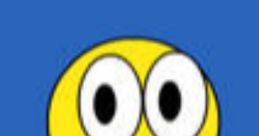 Cheerful yellow character Dewey from Mushy-Mush, featuring big eyes and a playful expression against a bright blue background.