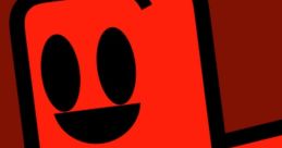 Cheerful red character with a rectangular shape, from Nicec00lkidd games, set against a dark background. Ideal for gaming fans.
