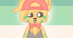 Colorful anthropomorphic character with green fur, wearing a cap and bow tie, embodying a playful and friendly vibe.