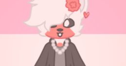 Cute anthropomorphic character with fluffy white and pink fur, wearing a stylish outfit and a flower accessory, embodying Chiney Winey vibes.