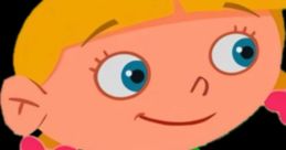 Annie from Little Einsteins, smiling with blonde hair and pink bows, wears a green shirt and blue dress, ready for adventures.