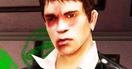 Johnny Vincent from Bully, featuring his signature leather jacket and a striking expression, reflecting his edgy persona.
